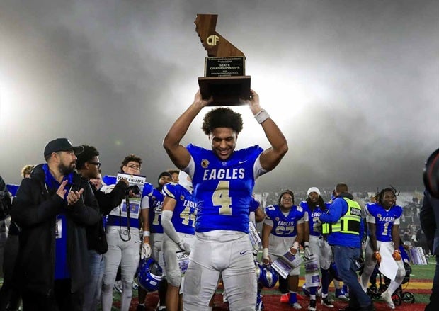 Trent Mosley leads the MaxPreps California All-State Football Team as the Player of the Year after leading Santa Margarita to the Open Division title. (FILE PHOTO: Rene Morales)