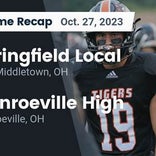 Football Game Recap: Monroeville Eagles vs. Springfield Tigers