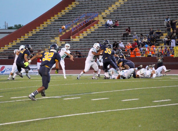 Ryley Padilla cuts loose with a pass for Albuquerque in its victory.