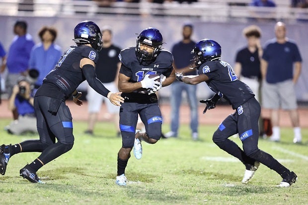 Chandler's Blake Heffron gets the ball in the Wolves' 31-21 win Friday over Saguaro.