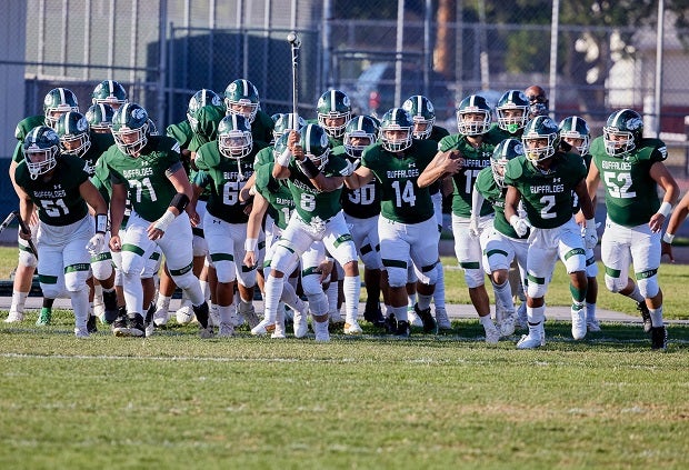 Manteca takes the field earlier this season.