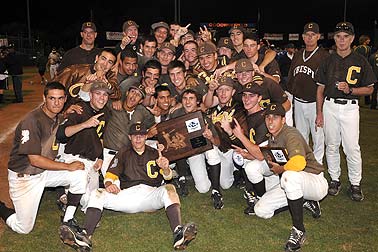 Crespi celebrates their tournament championship. 