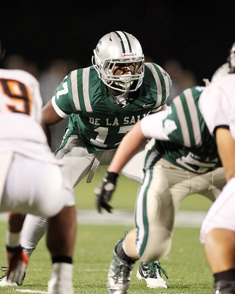 Michael Hutchings sees the entire football field and with his speed and strength often goes unblocked.