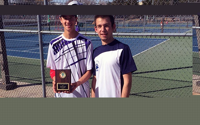 Manzano's Dane Paulsen (left) and La Cueva's Eli Echt-Wilson pose after a match earlier this season.