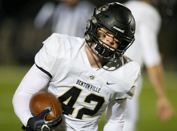 Bentonville's Cole Royce is likely the fastest linebacker in the state. 