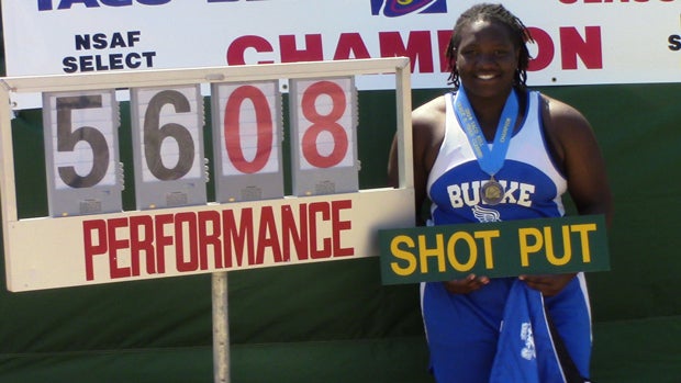 Raven Saunders holds the national record in the shot put - both indoor and outdoor. She was having trouble raising money for a trip to nationals, before coaches stepped in to help.