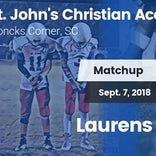 Football Game Recap: St. John's Christian Academy vs. Laurens Ac