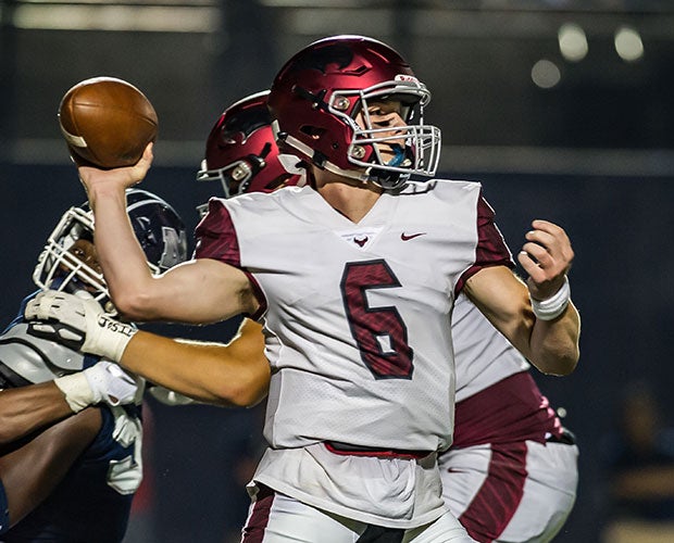 St. Joseph Prep quarterback Kyle McCord drops back to pass.