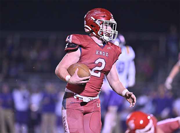 Myles McLaughlin led Knox to 44 wins in four seasons and rushed for more yards than every player in high school football history except Derrick Henry and Kelvin Taylor. (PHOTO: Dean Reid)