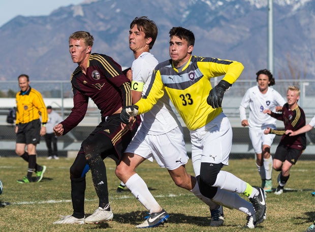 Parker Seegmiller, right, and Riverton are the class of Utah as boys soccer season continues this month.