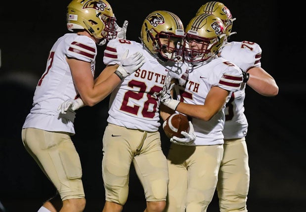 Carson Hansen (28) and his ninth-ranked Lakeville South teammates hope to celebrate more in 2021.