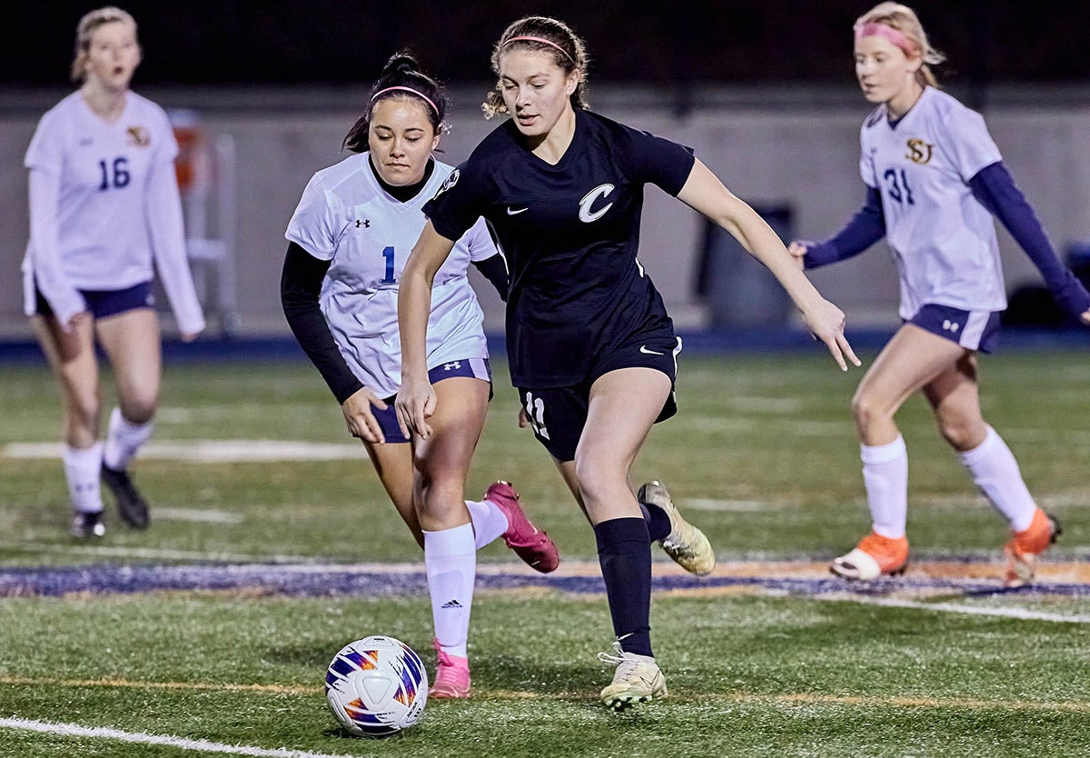 Colfax junior Kaia Diederichs scored 25 goals in soccer while averaging 12 points, five rebounds, three assists and three steals in basketball. Both of her squads won section crowns this weekend in less than 24 hours. (Photo: Anthony Brunsman) 