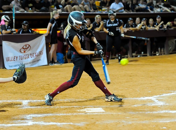 Breana Macha, shown in action last season, helped Red Mountain to yet another state softball title.