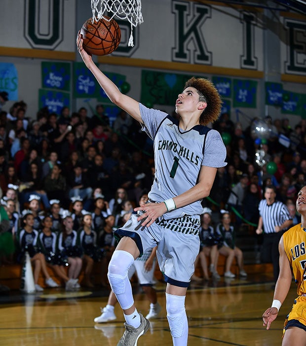 LaMelo Ball scores two of his career-high 92 points during Tuesday night's game.
