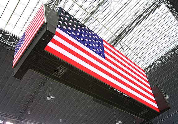 Giant scoreboard at Dallas Cowboys Stadium.