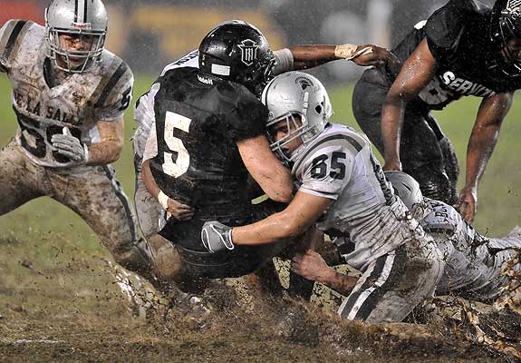 Home Depot Center grass quickly turned into mud. 