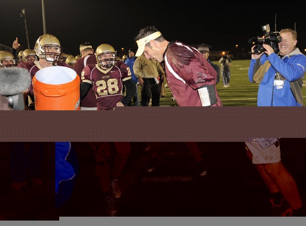 Whitney coach Mike Gimenez got the water bath after his team won a 2008 Sac-Joaquin Section title, but it was to be his final one of the season, as St. Mary's of Stockton earned the nod.