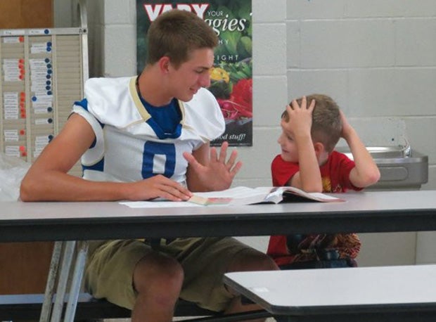 Lewisville High multi-sport star Trey Keels makes a big impression with his stats and accolades, but also by doing volunteer work with younger children in his community.