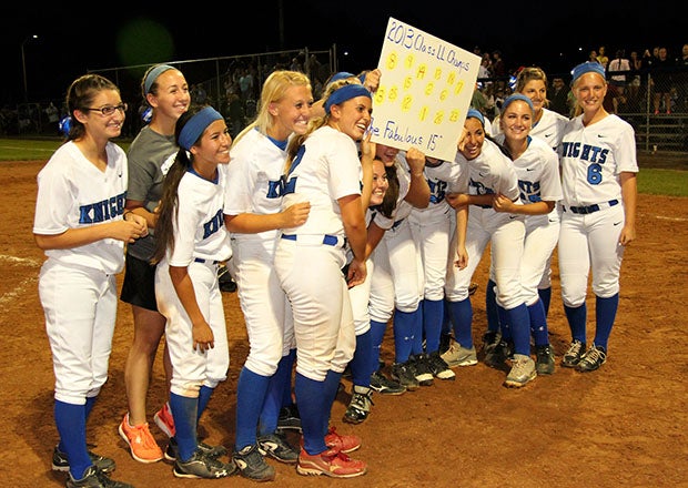 Southington celebrates a win over Mercy in Connecticut's 2013 Class LL state championship game. (Photo: Todd Kalif)