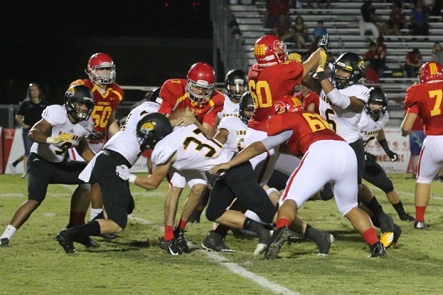 McCade Siegel (No. 37) is a backup middle linebacker at Saguaro who also plays baseball. The junior has also started a non-profit organization that donates sports gear to low-income kids so they can participate in youth sports.