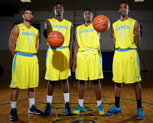 Huntington St. Joseph Prep is stacked with talent on its roster including players (left to right): Josh Perkins, Angel Delgado, JaQuan Lyle and Jalen Lindsey.  