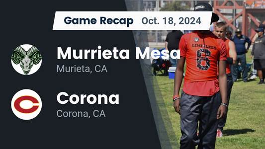 Football Recap: Corona Takes a Loss