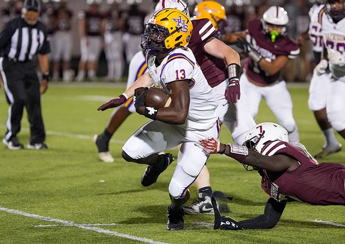 Five-star running back Ezavier Crowell in action earlier this season. (FILE PHOTO: Brad Boland)
