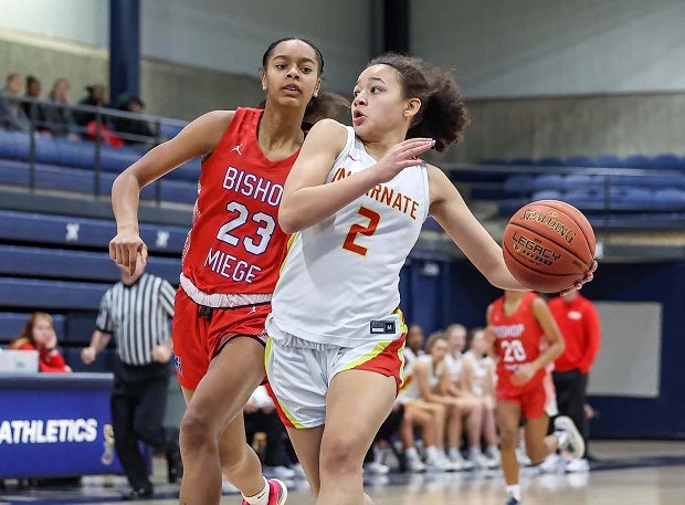 Incarnate Word Academy sophomore Navaeh Caffey looks to help the Red Knights add to their 100-game win streak next season. The 100 straight is the longest active streak in the nation but only the third-longest in Missouri history. (Photo: David Smith)