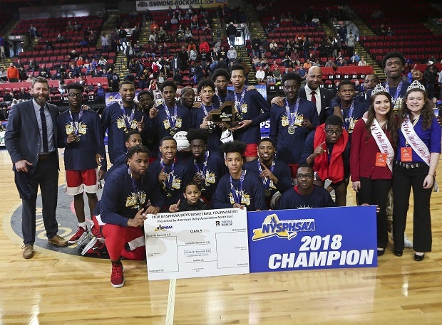 Amtiyville Memorial downed Ardsley 74-54 for the New York Class A title.