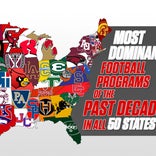 Most dominant football programs by state