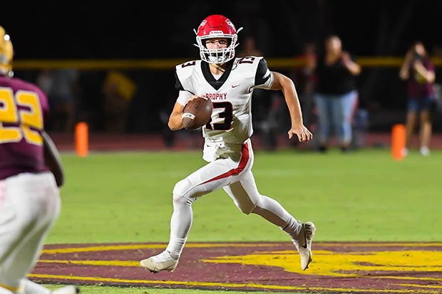 Elijah Warner is off to a strong start this season as the quarterback at Brophy College Prep in Arizona.