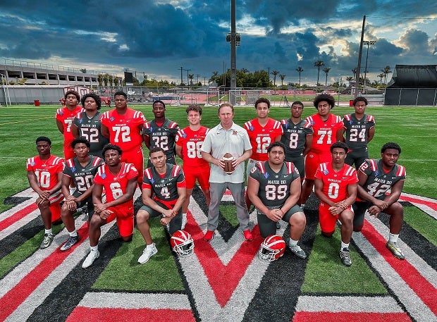 Mater Dei opens the 2023 season as the No. 1 team in California and nationally behind quarterback Elijah Brown and a dominating line led by Brandon Baker. (Photo: Louis Lopez)