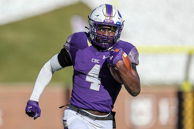 Christian Brothers running back Jeremiyah Love on his way to the end zone in last season's Class 6 state championship game.