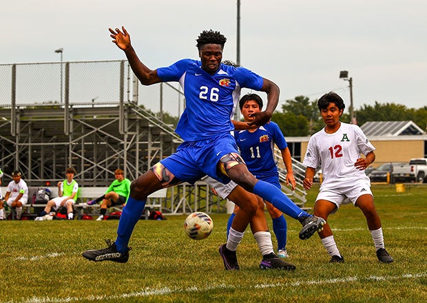 Headed to Kansas to play for Bill Self next year, Bidunga is finding success in another sport at Kokomo this fall. (Photo: Kent Graham)