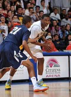 Jordan Mathews, Santa Monica, rightbefore his game-winning shot.