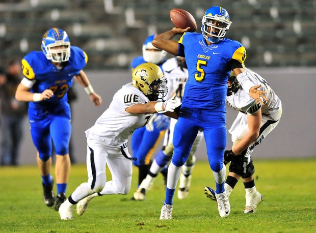 Bakersfield Christian incoming senior Brandon Jones threw for 4,365 yards and 54 touchdowns last season. See where that ranks him among the top 10 returning quarterbacks in the nation, in terms of yardage.