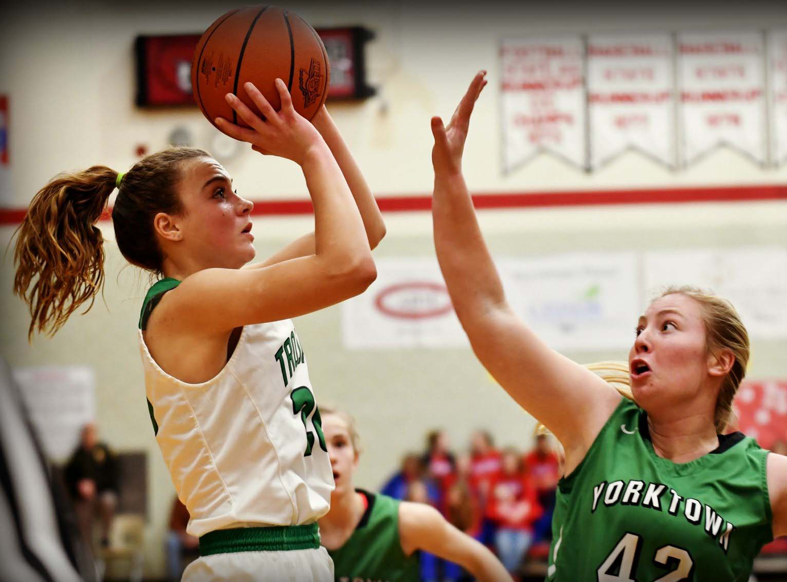 New Castle junior Cameron Tabor is a scoring machine, dripping a school record 45 in a game this season. She's within 503 points of the school scoring mark.