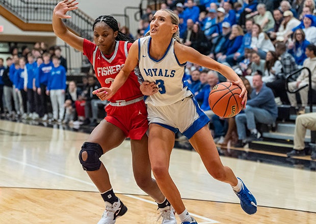 Maya Makalusky of Hamilton Southeastern is the Indiana MaxPreps Player of the Year. She broke the school's all-time scoring mark, averaged more than 22 points per game and helped the Royals to a 27-1 record. (PHOTO: Julie L. Brown)