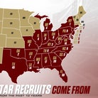 Which states have produced the most 5-star football recruits over the past 10 years?