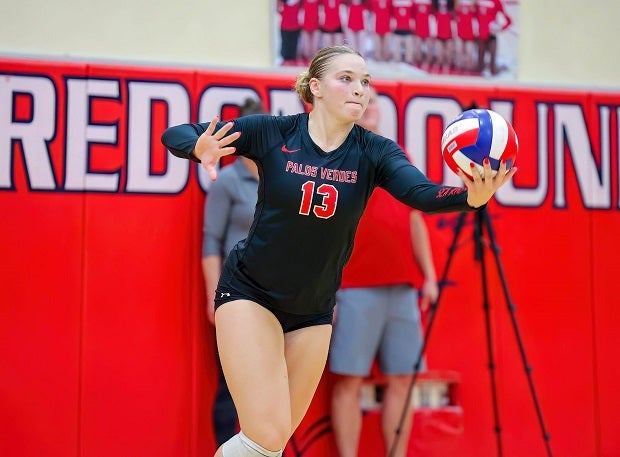 Palos Verdes hitter Kendall Breshear had 30 kills in the Sea Kings' 3-1 loss to Valley Christian in the CIF Division 1 volleyball finals on Friday at Santiago Canyon College. (Photo: Eric Hamilton)