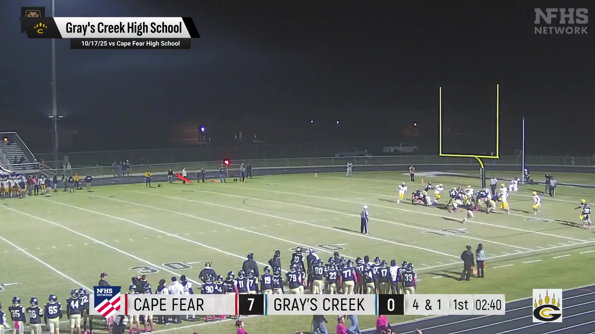 Football Recap: Gray's Creek Takes a Loss + How To Watch