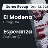 Football Game Recap: Esperanza Aztecs vs. El Modena Vanguards