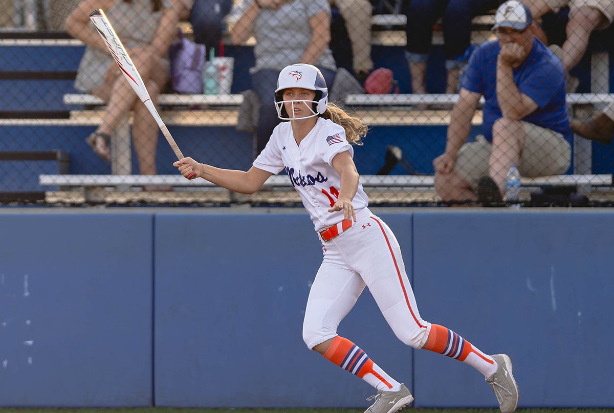 Katie King of Orange Beach is on the first team after batting .536 this spring. The Arkansas signee won six state championships during her career at the Alabama school, bashing 143 extra-base hits and driving in 231 runs. (PHOTO: Holly Mapel)