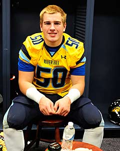 Logan Kirby in the Ravens locker room
before the championship game.