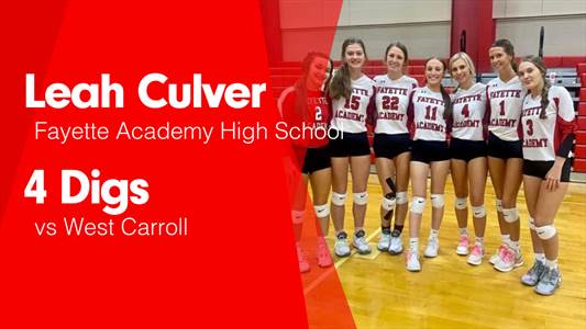 Softball Recap: Fayette Academy Comes Up Short