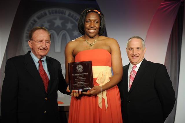 Kelsey Bone accepting Wooten Award