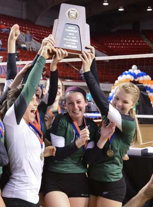 Cardinal Gibbons won the NCHSAA 3A volleyball title.