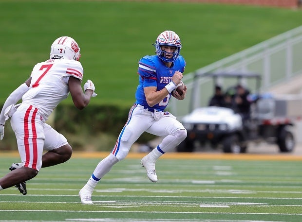 Cade Klubnik led Austin Westlake to a 45-14 win over Katy on Saturday, tossing five TDs to lead the Chaparrals to the UIL 6A-Division II finals on Dec. 18.