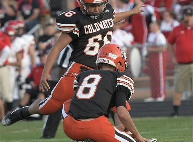 Coldwater senior Blake Dippold drilled 6-of-8 field goals and 42-of-47 extra points last year.