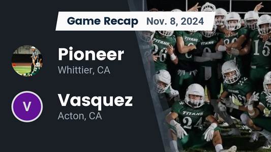 Football Recap: Vasquez Comes Up Short